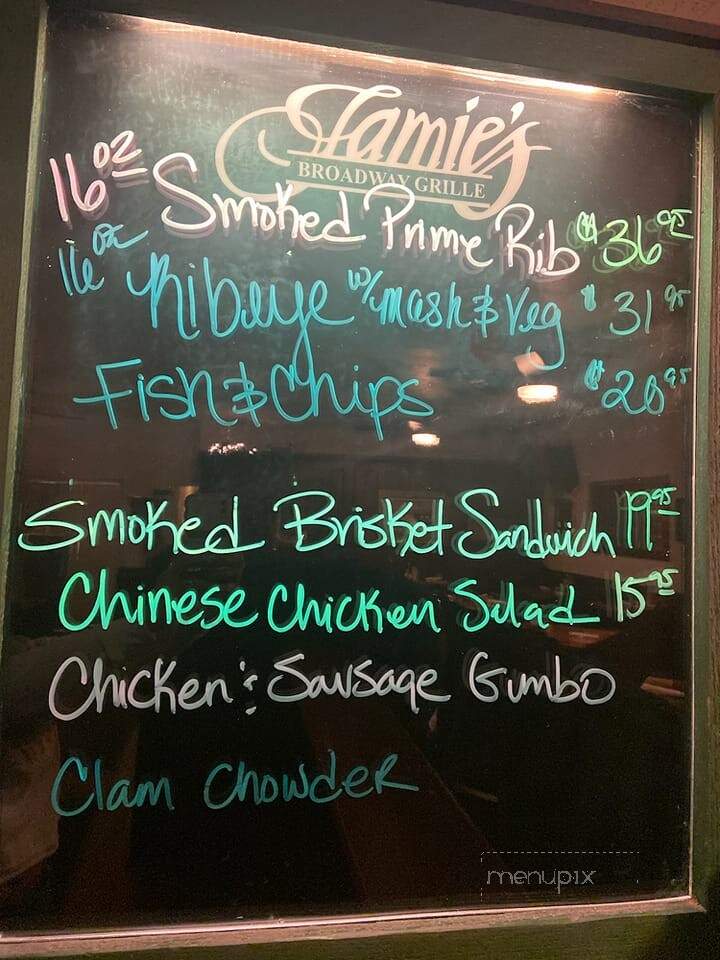 Jamie's Bar & Grill - Sacramento, CA menu_pic