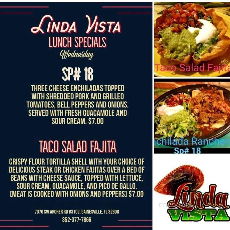Linda Vista - Gainesville, FL menu_pic