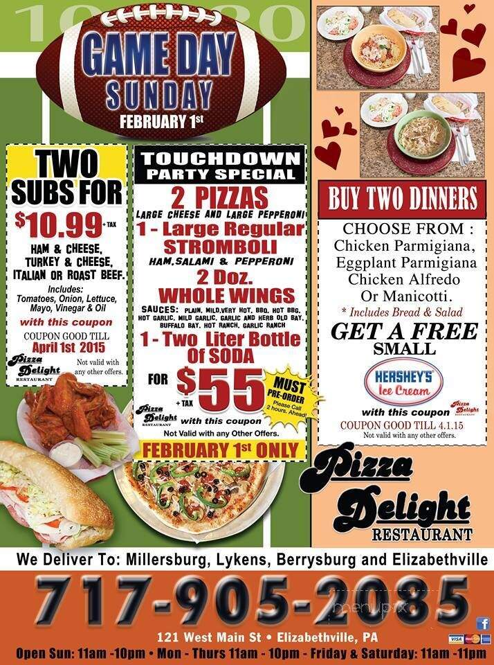 Pizza Delight - Elizabethville, PA menu_pic