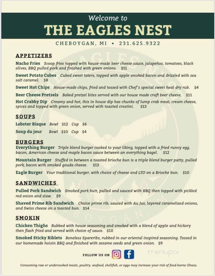 Chateau Lodge - Cheboygan, MI menu_pic