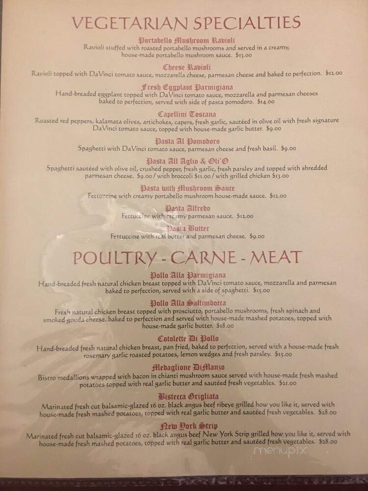 Da Vinci Little Italian - Hopkinsville, KY menu_pic