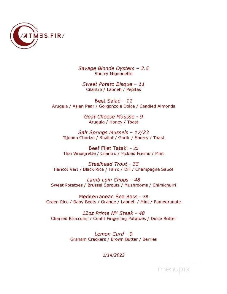 Atmesfir - Prescott, AZ menu_pic