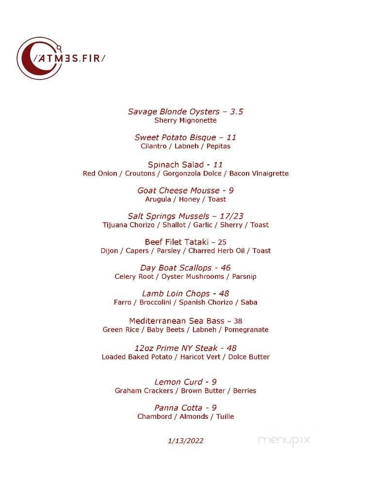 Atmesfir - Prescott, AZ menu_pic