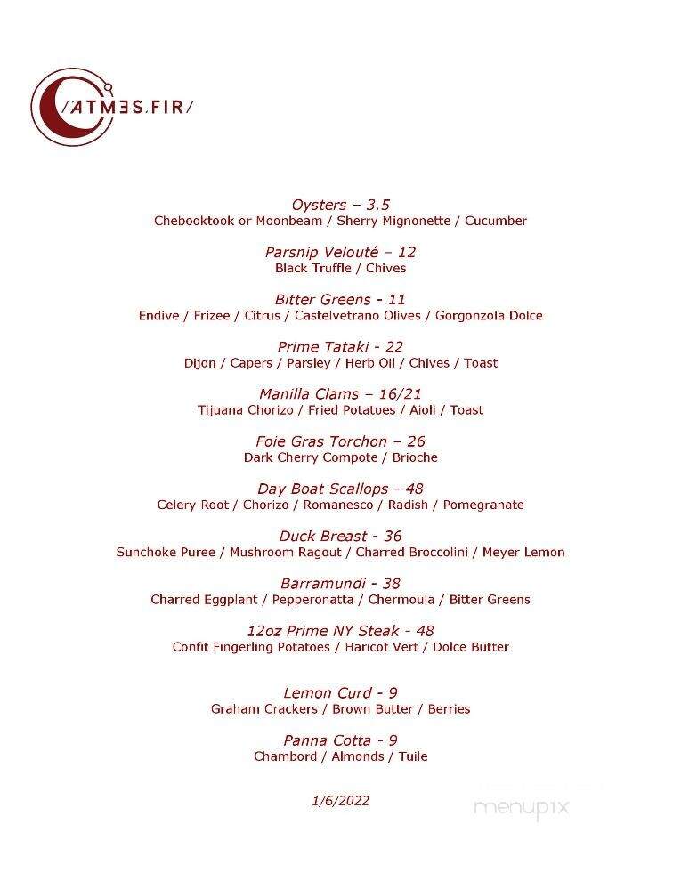 Atmesfir - Prescott, AZ menu_pic