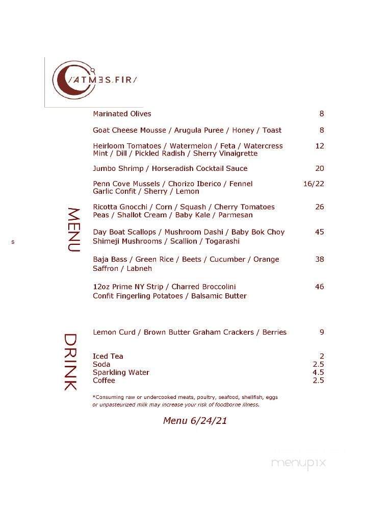 Atmesfir - Prescott, AZ menu_pic