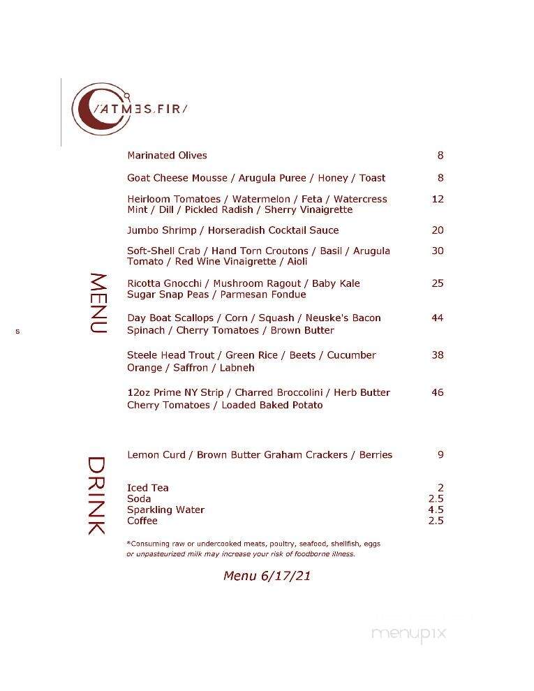Atmesfir - Prescott, AZ menu_pic