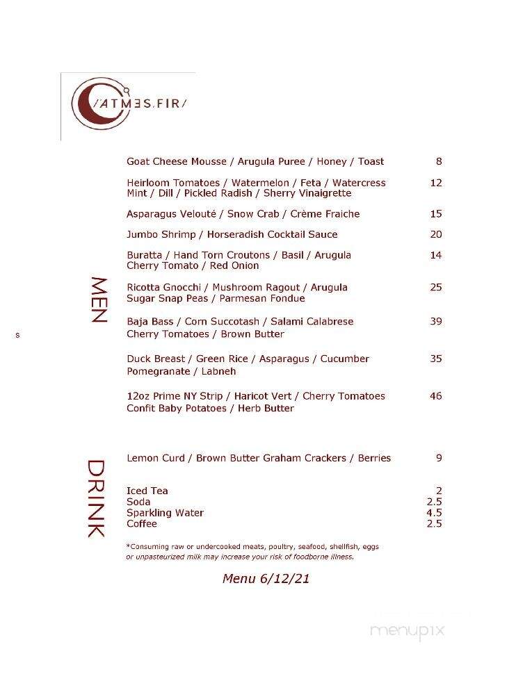 Atmesfir - Prescott, AZ menu_pic
