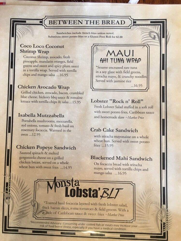 Red Parrot - Newport, RI menu_pic