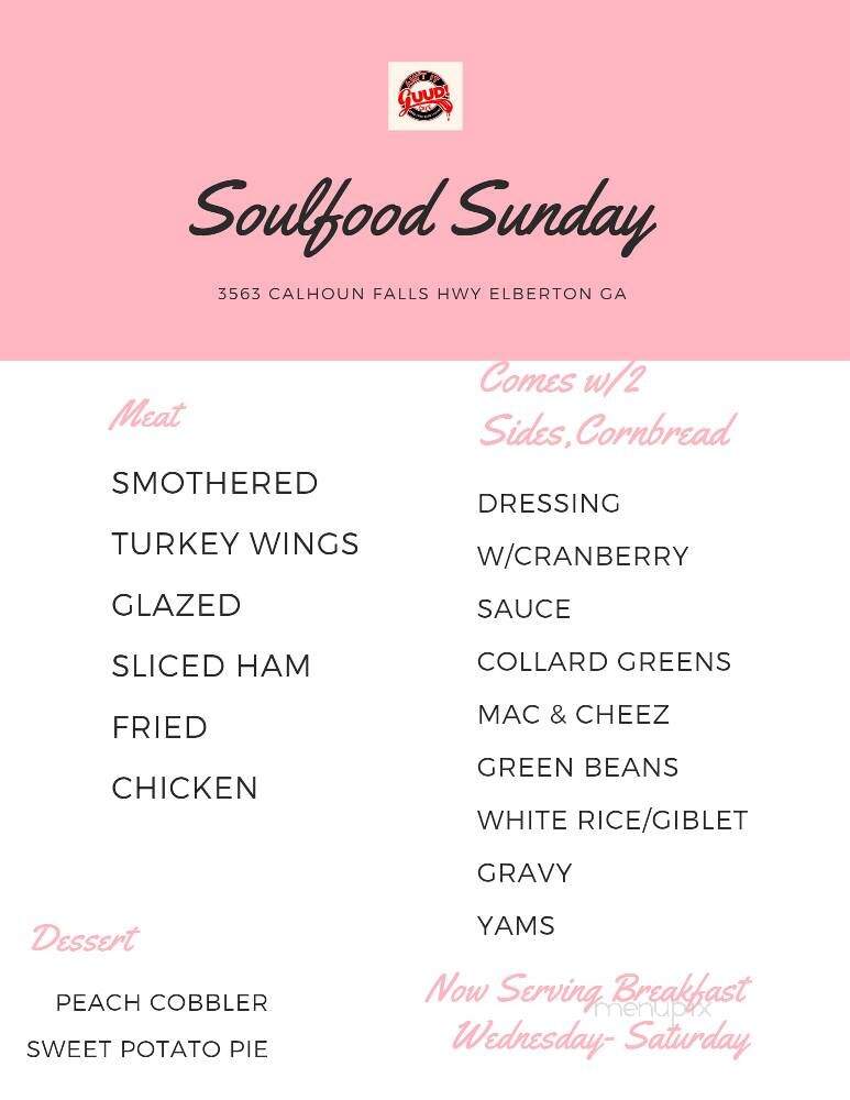 Ain't It Guud! Cafe - Elberton, GA menu_pic