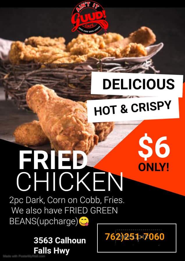 Ain't It Guud! Cafe - Elberton, GA menu_pic
