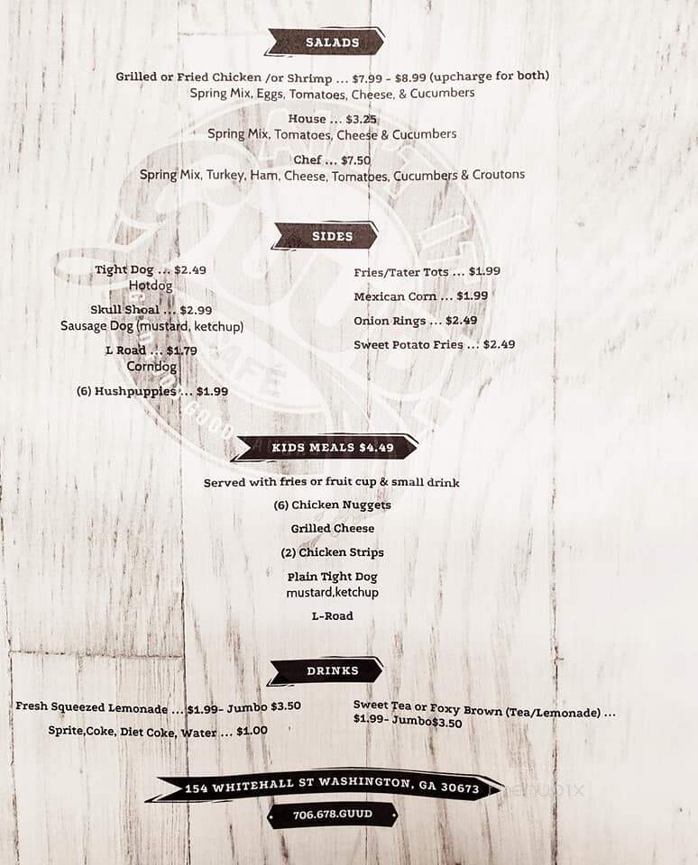 Ain't It Guud! Cafe - Elberton, GA menu_pic