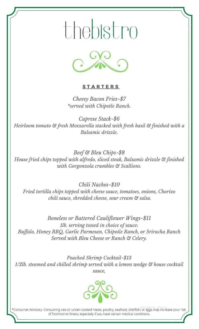 The Bistro at the Village Green - Martinsburg, PA menu_pic