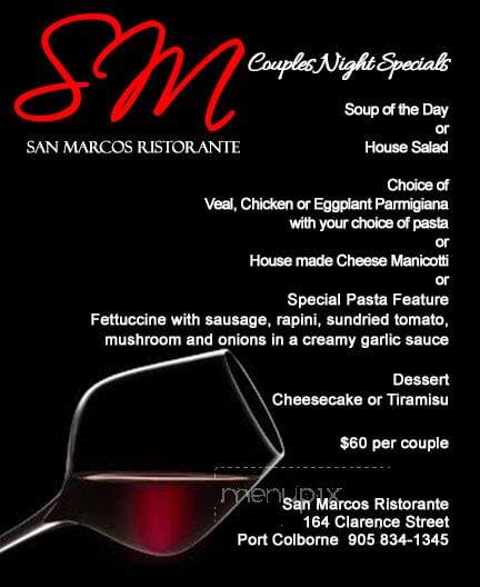 San Marcos Ristorante Inc - Port Colborne, ON menu_pic