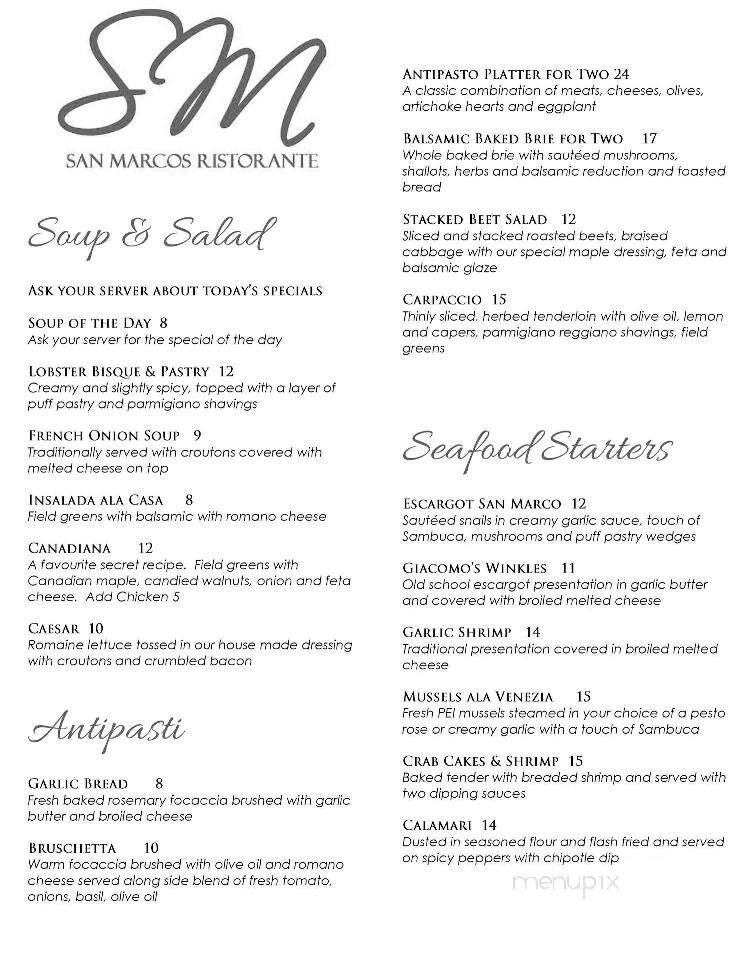 San Marcos Ristorante Inc - Port Colborne, ON menu_pic
