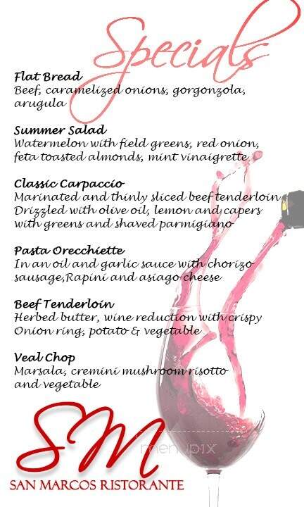 San Marcos Ristorante Inc - Port Colborne, ON menu_pic