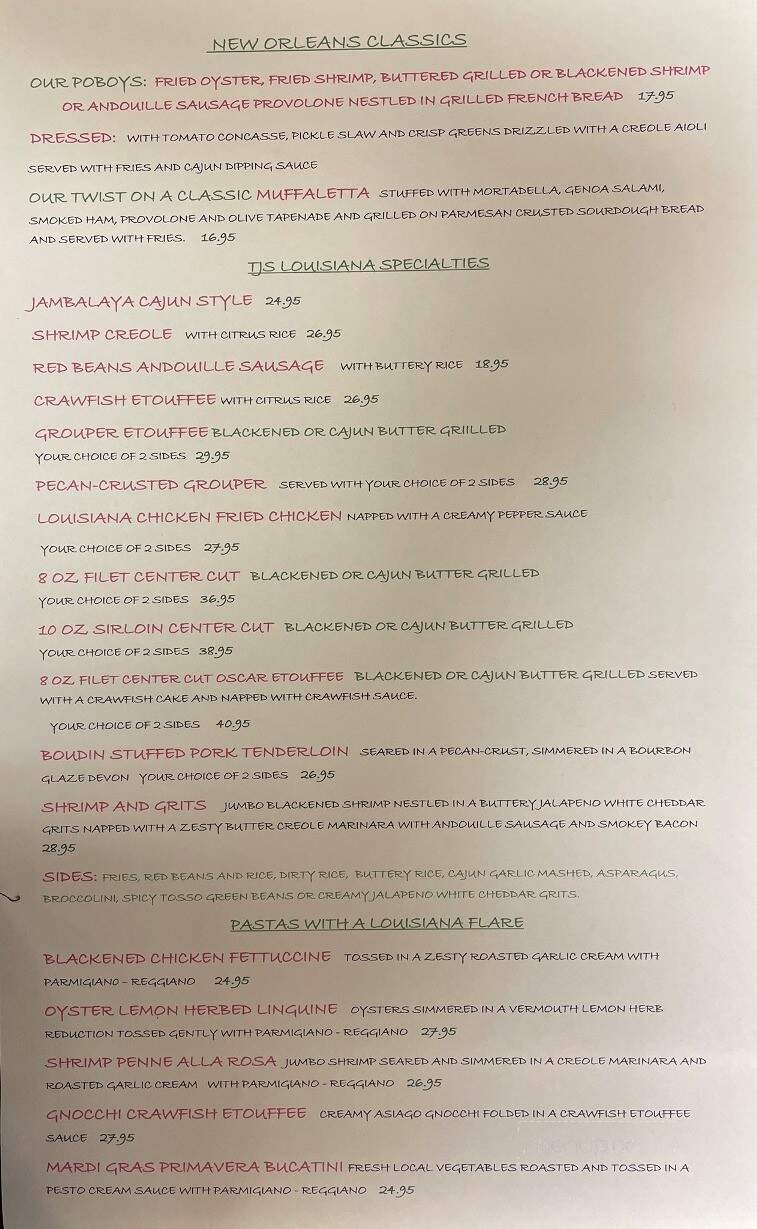 Tjs Market Grill - Placida, FL menu_pic