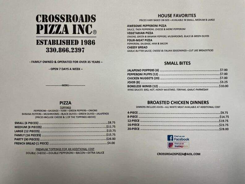 Crossroads Pizza - Magnolia, OH