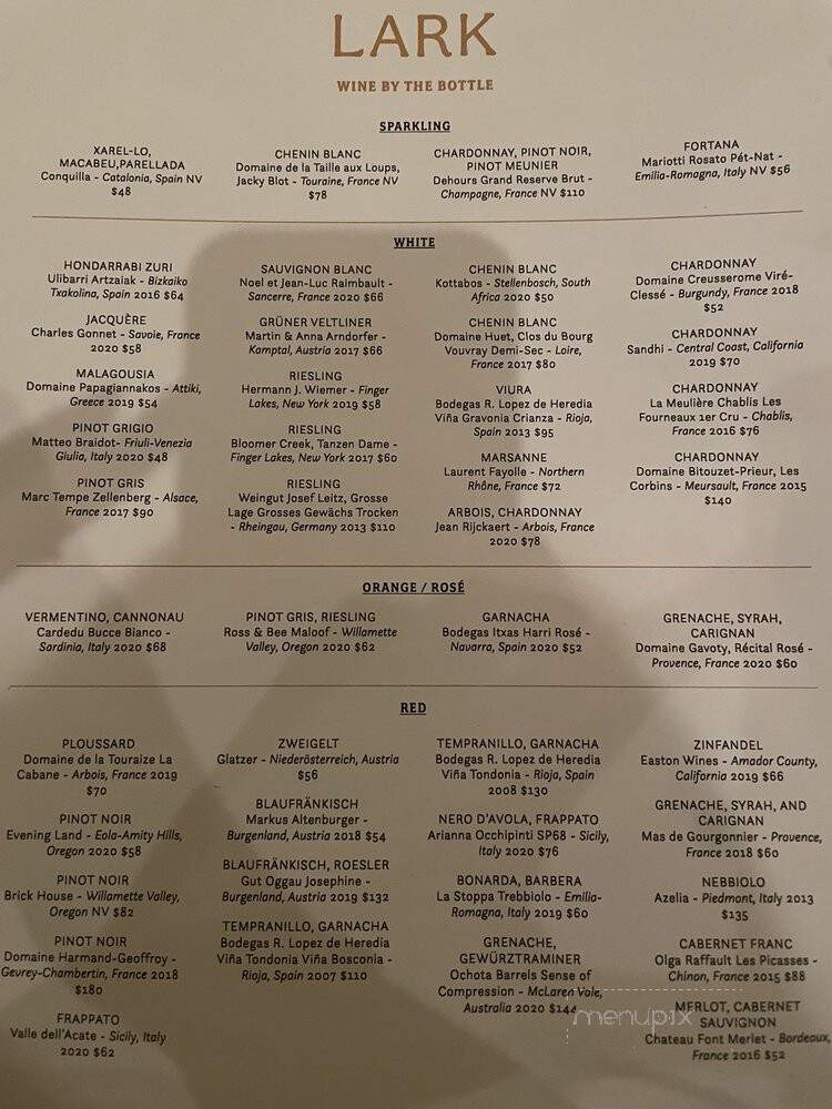 Lark - Bala Cynwyd, PA menu_pic