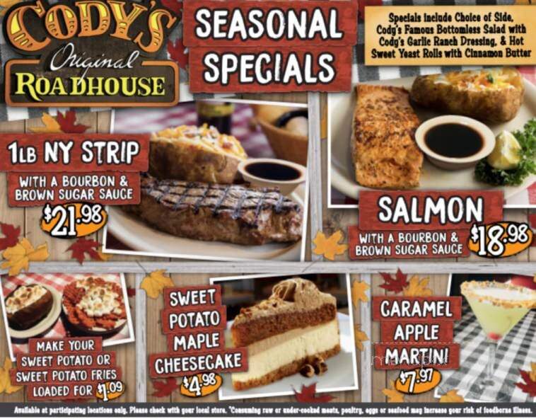 Cody's Original Roadhouse - Belleair Bluffs, FL menu_pic