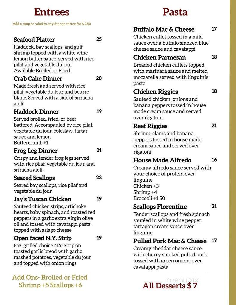 The Reef - Memphis, NY menu_pic