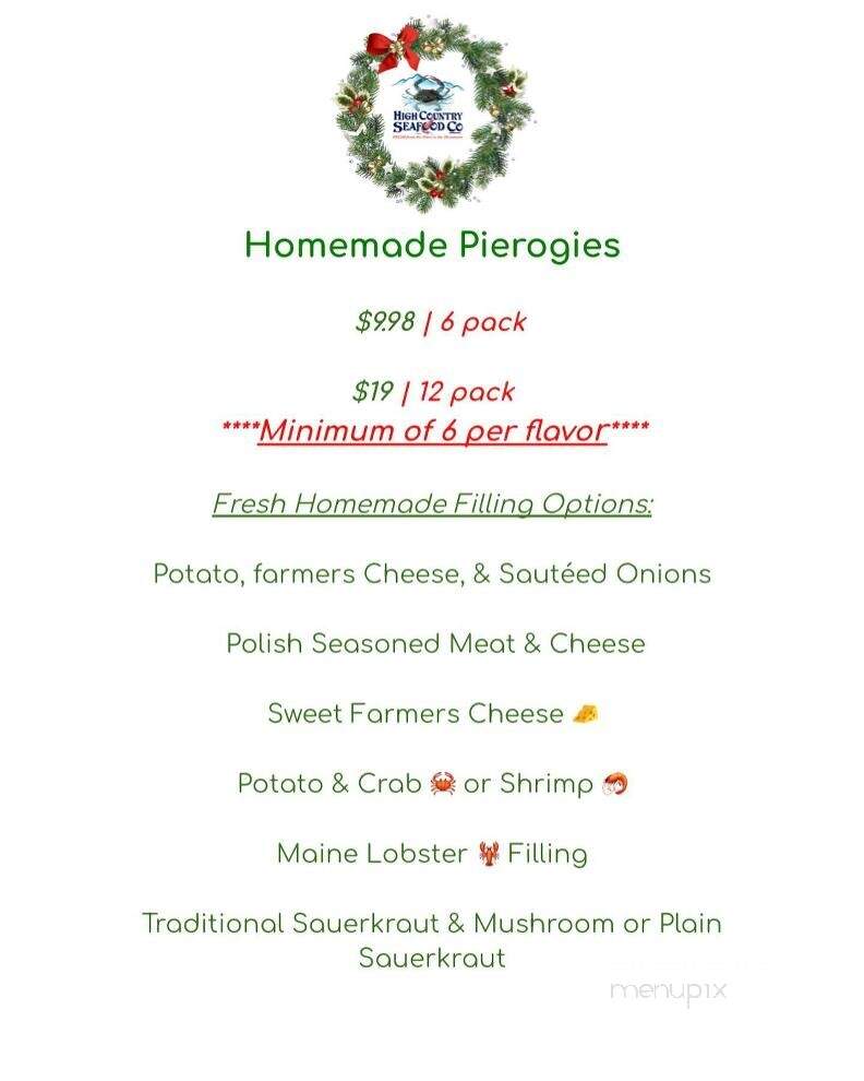 High Country Seafood - West Jefferson, NC menu_pic
