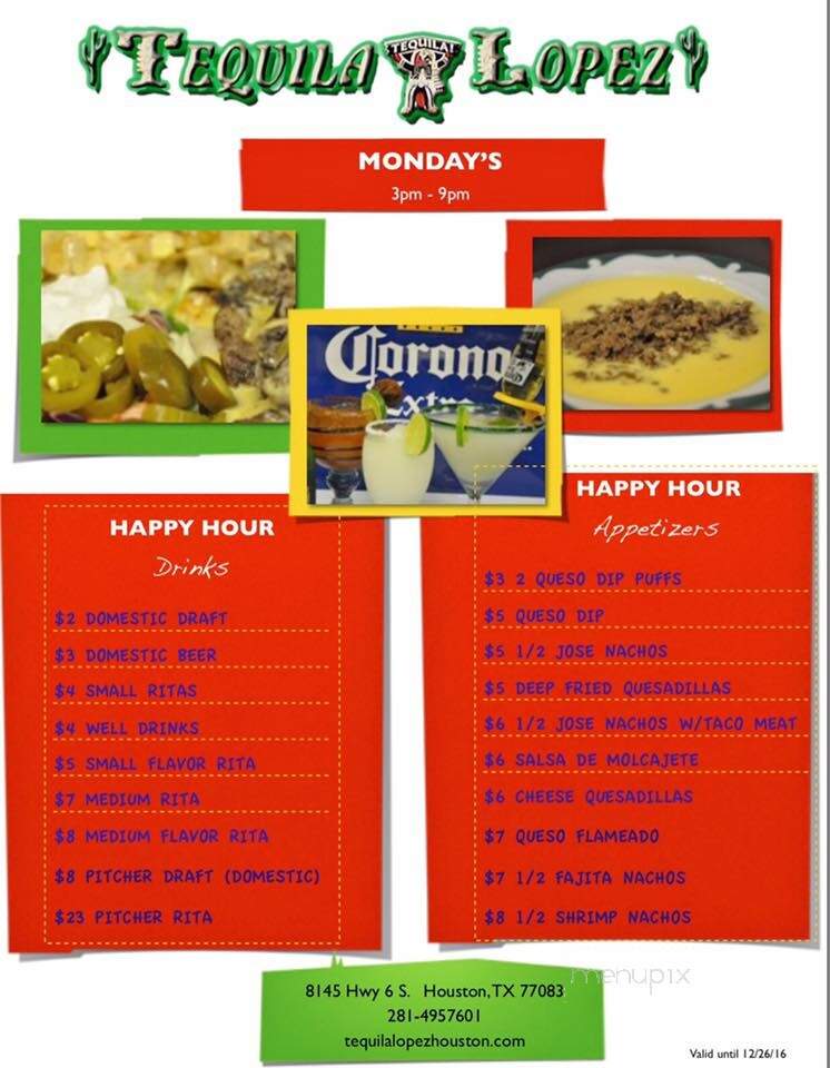 Lopez Mexican Restaurant - Houston, TX menu_pic