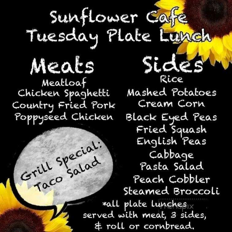 Sunflower Cafe and Grill - Grenada, MS menu_pic