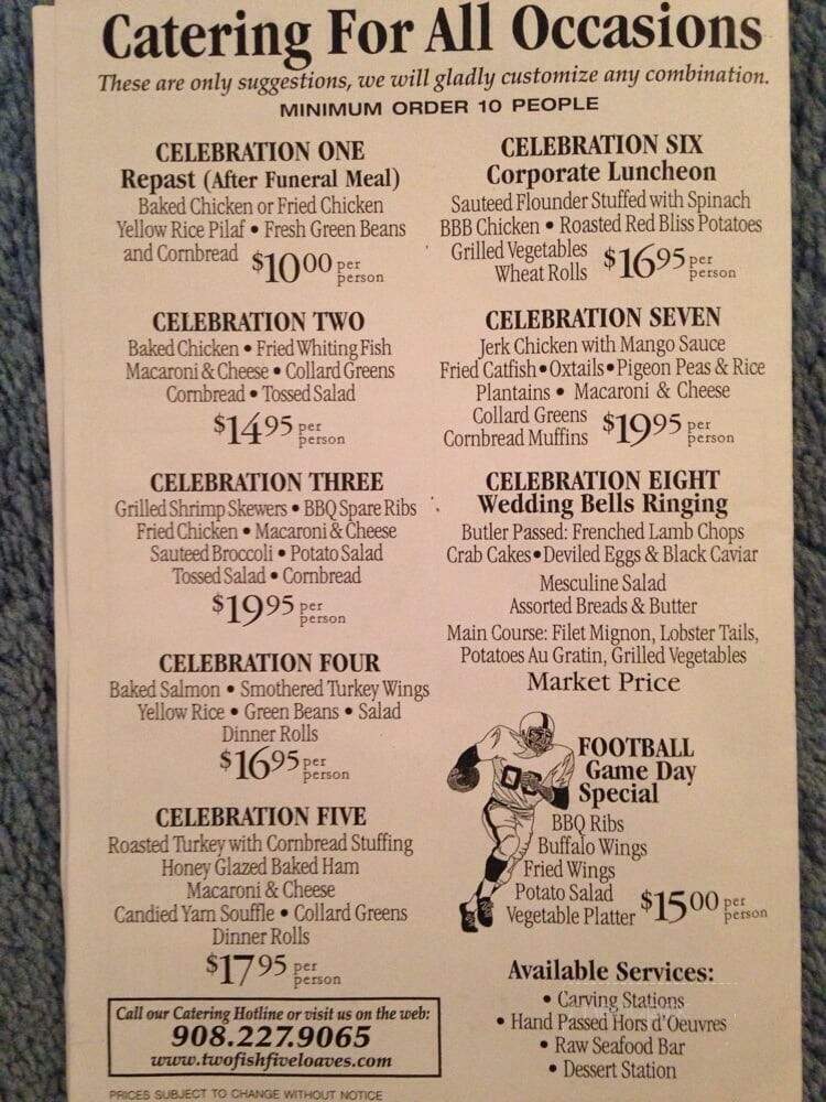 Two Fish and Five Loaves - Union, NJ menu_pic