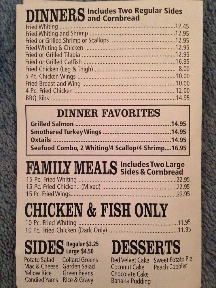 Two Fish and Five Loaves - Union, NJ menu_pic