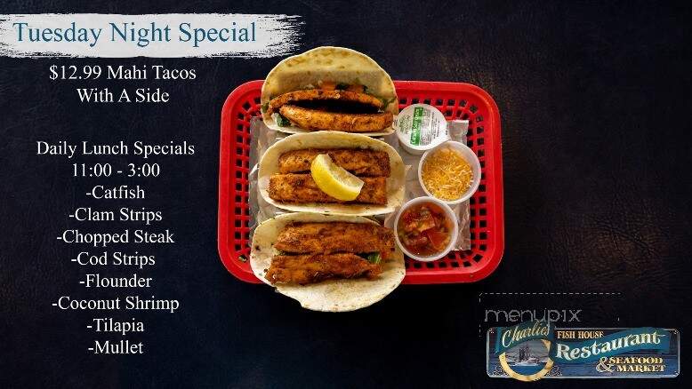 Charlie's Fish House Restaurant & Seafood Market - Crystal River, FL menu_pic