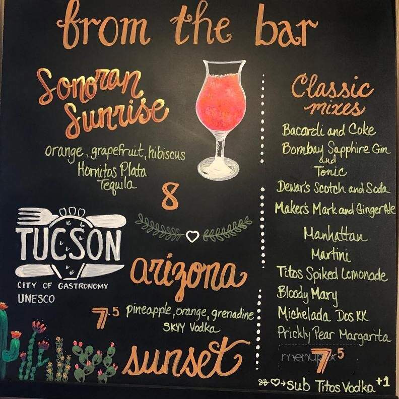 Blue Willow Restaurant - Tucson, AZ menu_pic