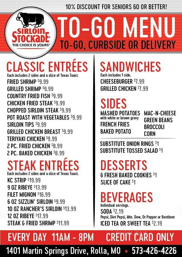 Sirloin Stockade - Rolla, MO menu_pic