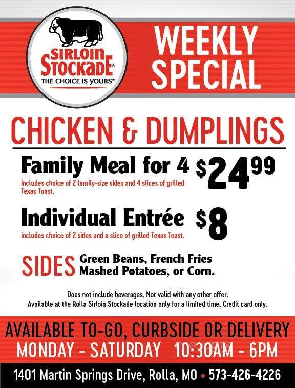Sirloin Stockade - Rolla, MO menu_pic