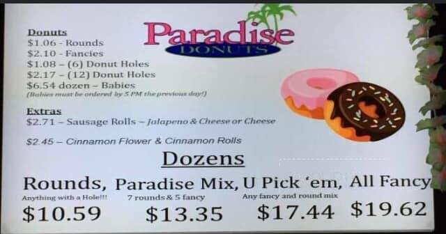 Paradise Donuts - Grand Island, NE menu_pic