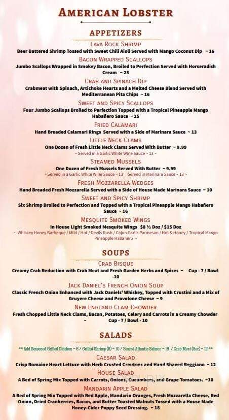 American Lobster - Wind Gap, PA menu_pic