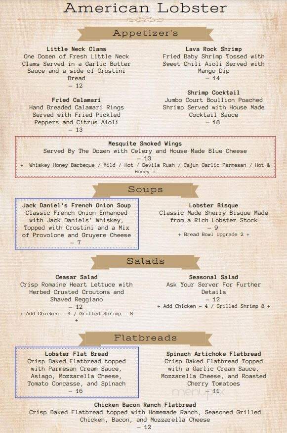 American Lobster - Wind Gap, PA menu_pic