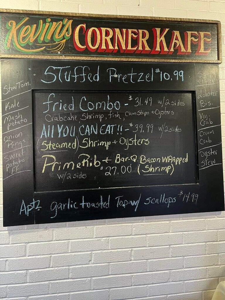 Kevin's Corner Kafe - Leonardtown, MD menu_pic