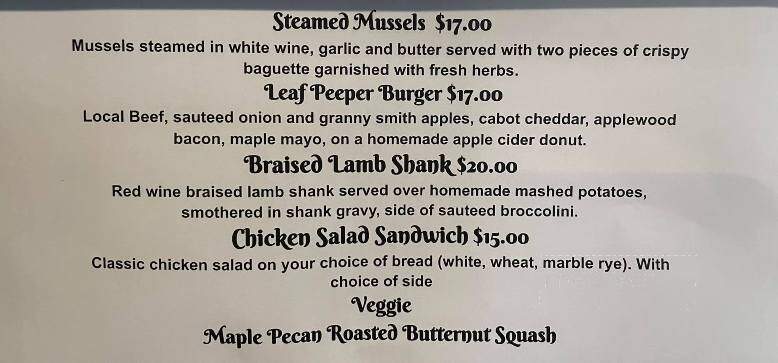Brookside Pub - Hampton, NY menu_pic