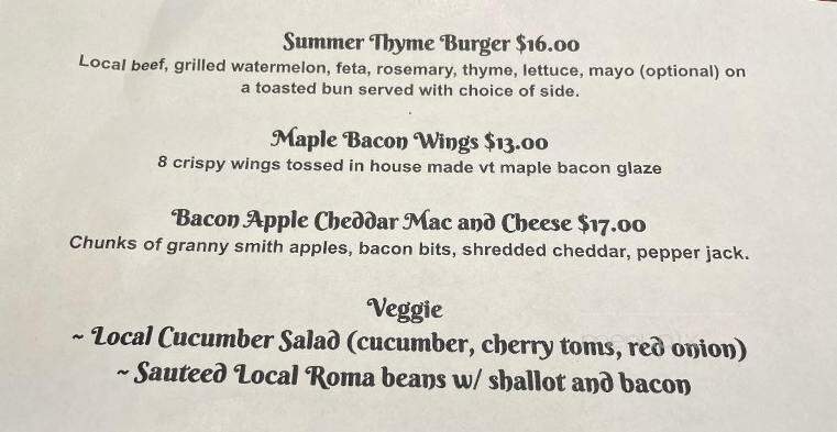 Brookside Pub - Hampton, NY menu_pic