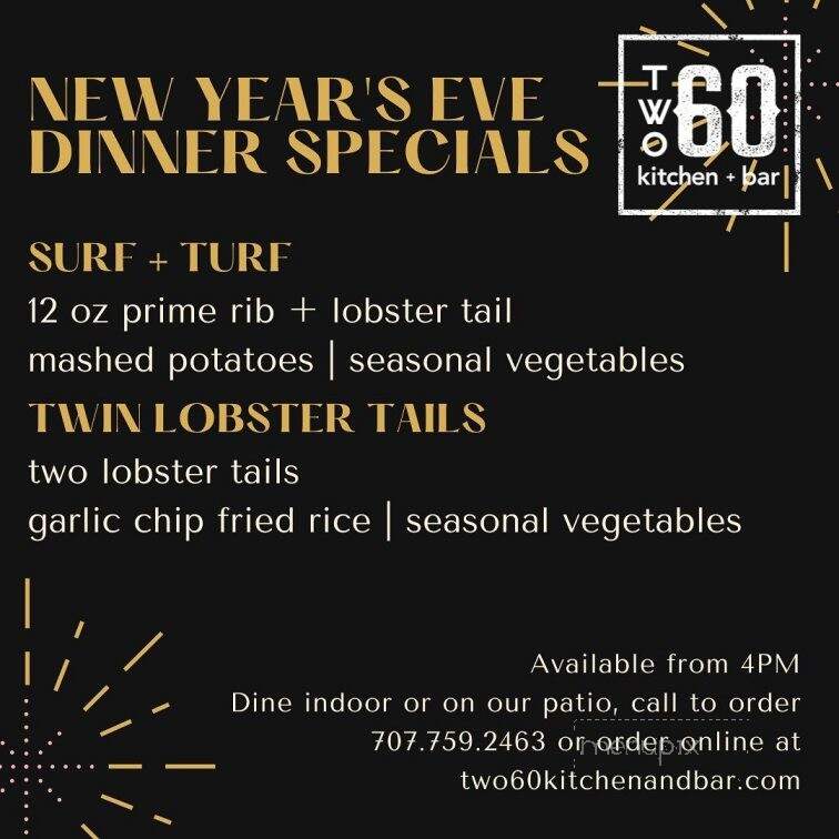 Two60 Kitchen + Bar - Fairfield, CA menu_pic
