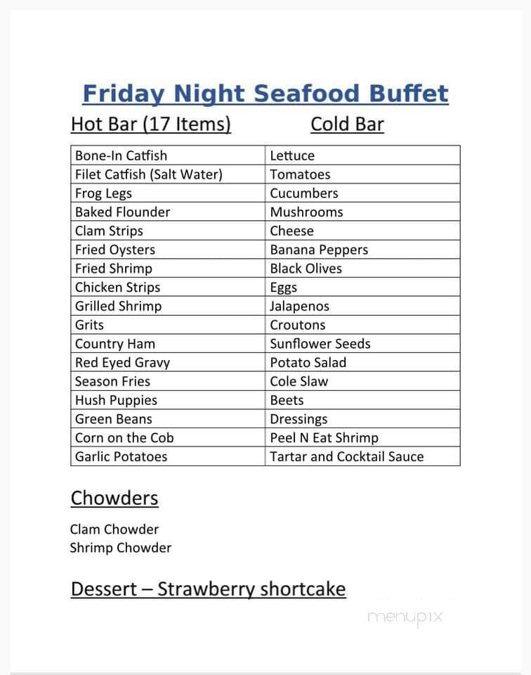Aunt Sue's Country Corner - Pickens, SC menu_pic