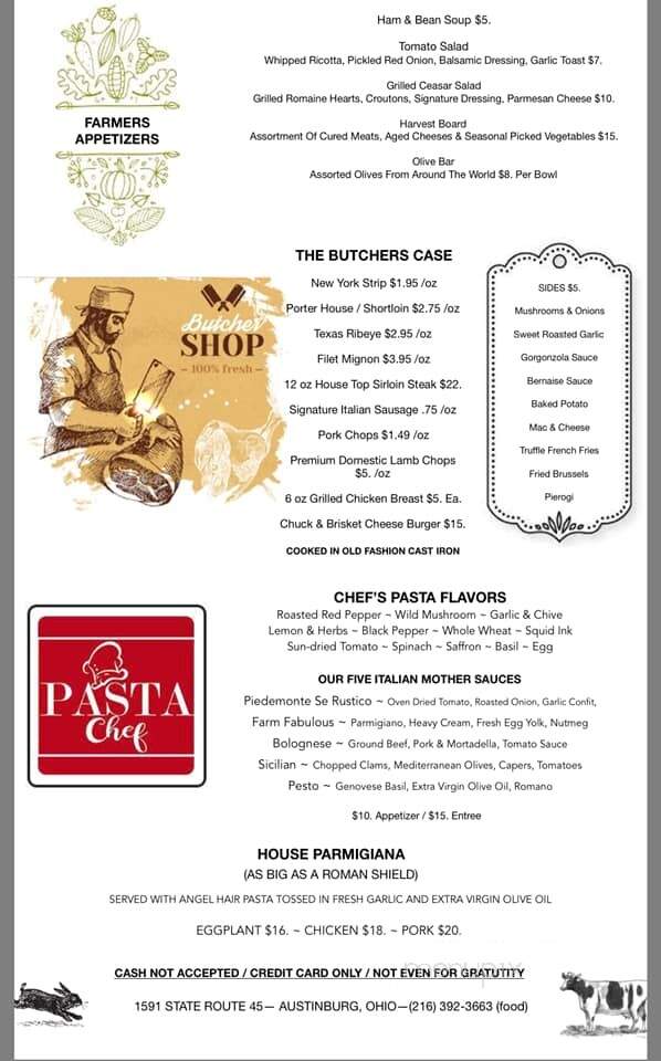 The Farmer. The Butcher. The Chef. - Austinburg, OH menu_pic