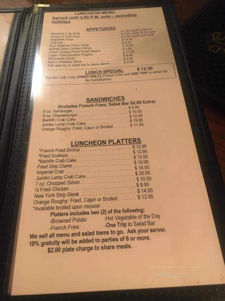 Edgewater Restaurant - Edgewater, MD menu_pic