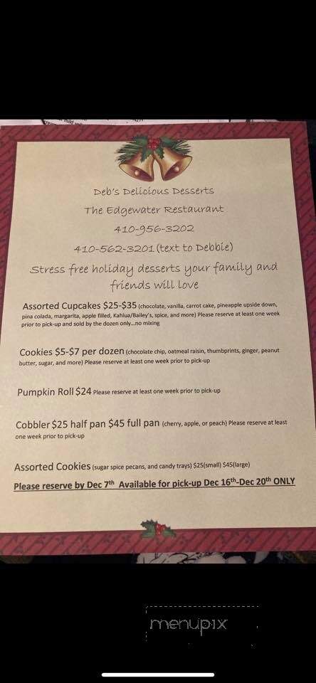 Edgewater Restaurant - Edgewater, MD menu_pic
