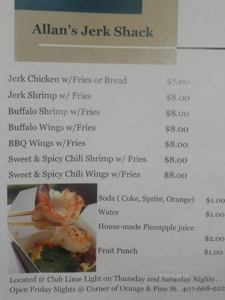 Allan's Jerk Shack Food Truck - Orlando, FL menu_pic