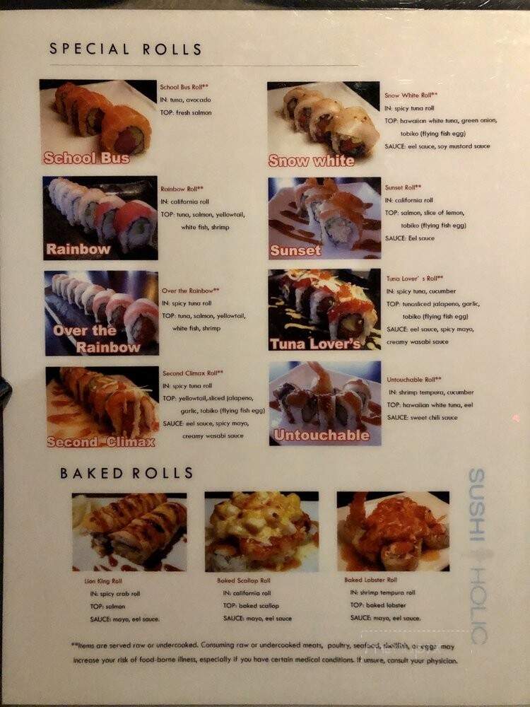 Sushiholic menu deals