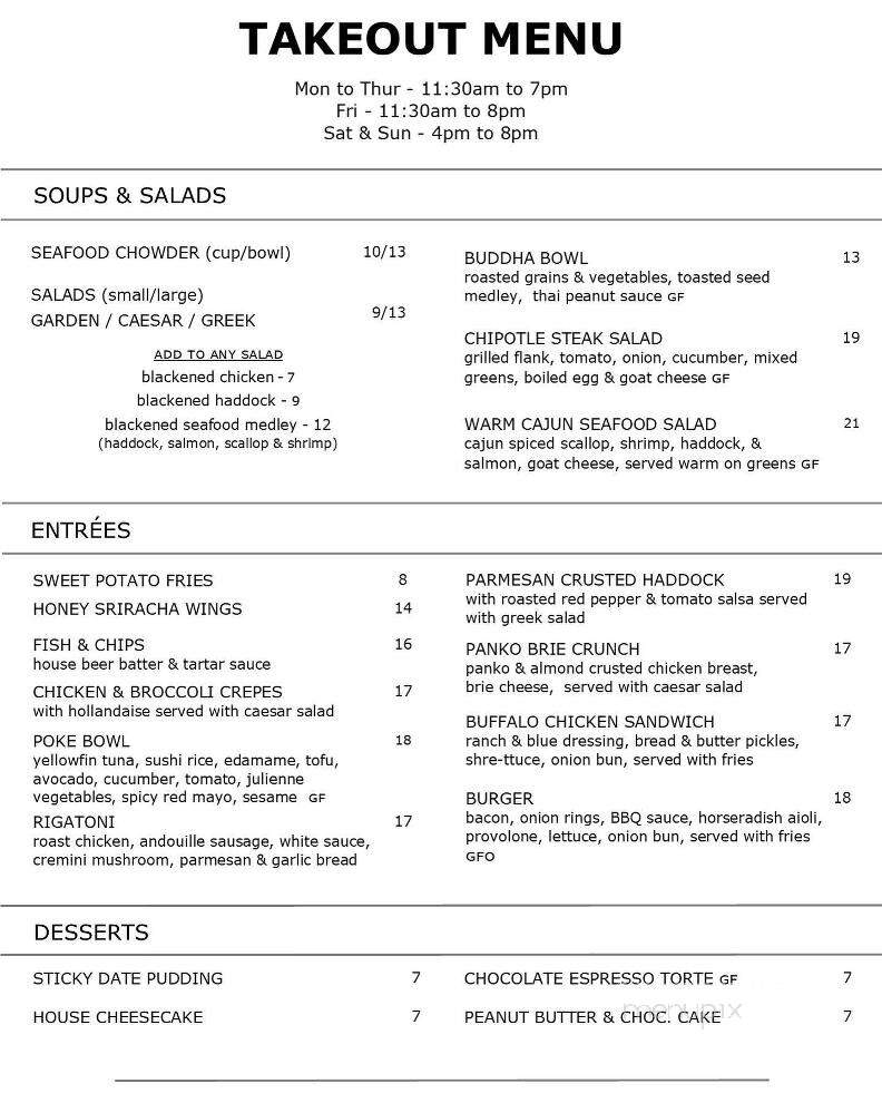 The Pilot House - Charlottetown, PE menu_pic