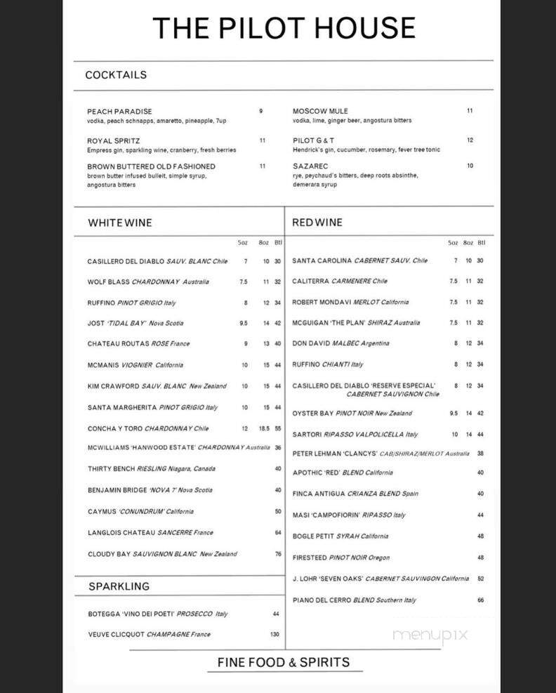 The Pilot House - Charlottetown, PE menu_pic