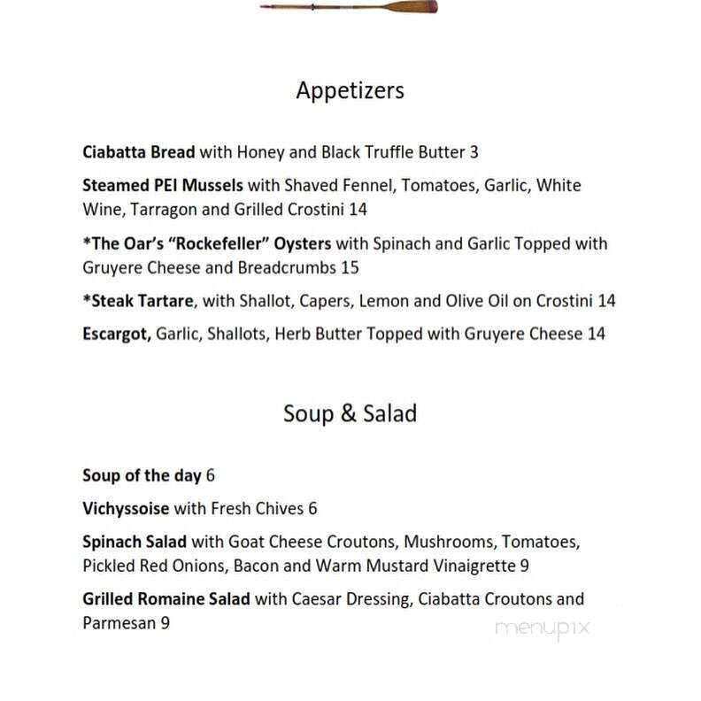 The Oar Restaurant - Vero Beach, FL menu_pic