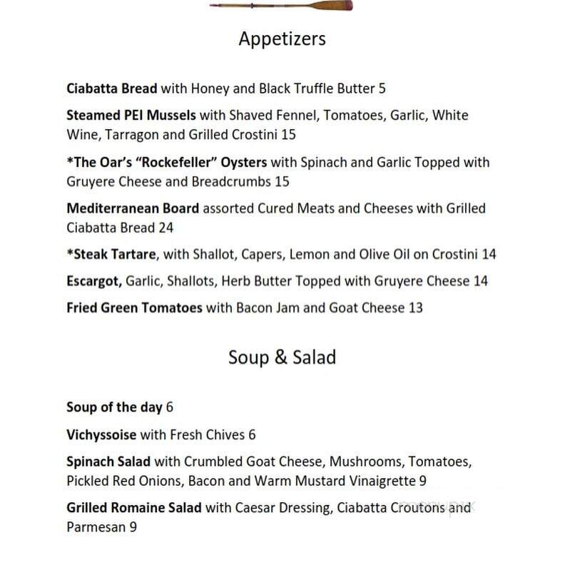 The Oar Restaurant - Vero Beach, FL menu_pic